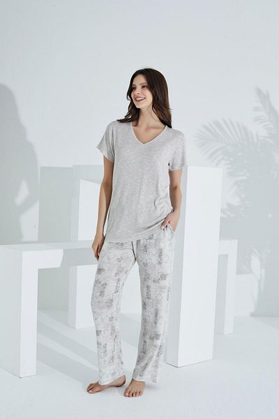 Etoile Bamboo Knitwear Short Sleeve Women's Pajama Set - Giant Feather Softness 73231