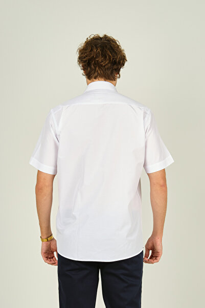 figs Біла бавовняна сорочка для чоловіків - одна кишеня, короткі рукави 1000