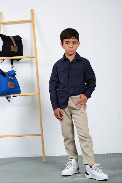 rg kidsstore Габардинова риза за момче - с тик-так закопчаване и дълъг ръкав