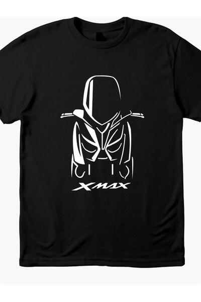 Motiker Yamaha Xmax Siyah Baskı Logo Tshirt Modeli
