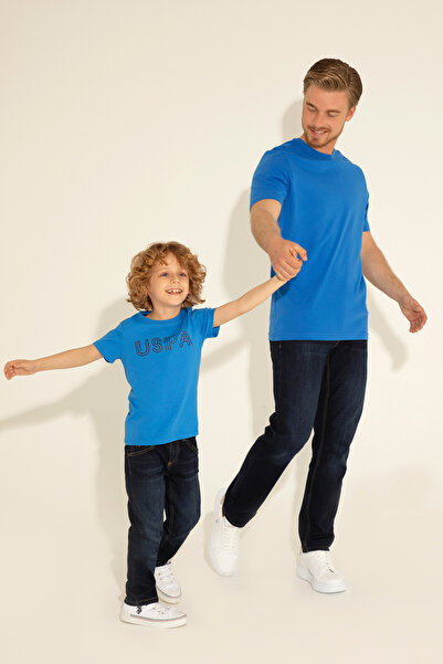 U.S. Polo Assn. Erkek Çocuk Saks Basic Bisiklet Yaka Tişört 50284813-VR045