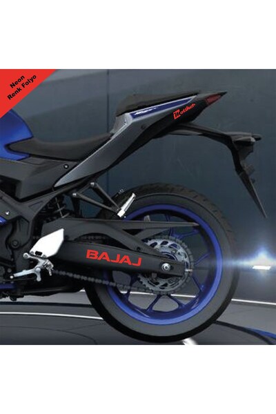 Bajaj Yazılı Neon Turuncu Arka Maşa Sticker Etiket Modeli