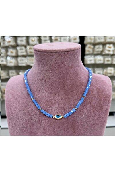 PS ACCESSORİES قلادة الخرزة الزرقاء