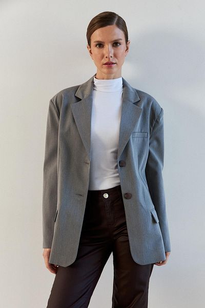 YOUR NAME Anthracite Padded Oversize Women's Blazer Jacket