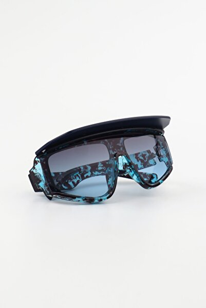 Kapin Siperli Spor Büyük Güneş Gözlüğü - Mavi Leopar