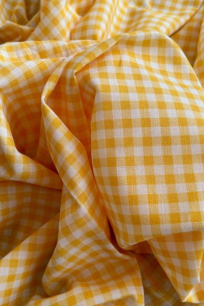 Doray Kumaş Βαμβακερό λινό ύφασμα με σχέδιο Gingham / DRY 161