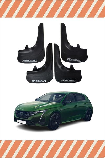 Heda Tex بيجو 308 سباق مكتوب 4 قطع غطاء غبار درابزين Mudflap