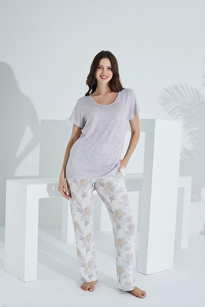 Etoile Bamboo Knitwear Short Sleeve Women's Pajama Set - Giant Feather Softness 73232