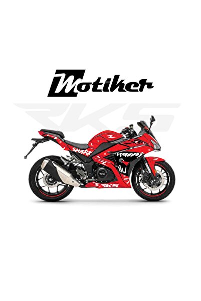 Motiker RKS R250 Kırmızı Shark Köpekbalığı Parçalı Motosiklet Kaplama Modeli