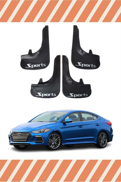 NOVDES Hyundai Elentra 2016-2021 Sports Written 4-Piece Dust Cover Fender Mudflap
