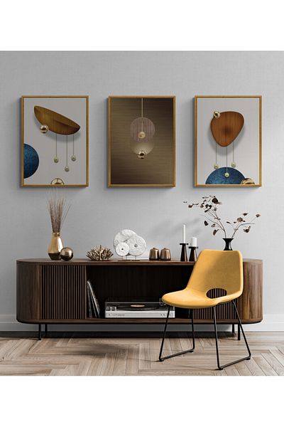 TekTablo Set de pictură din lemn cu cadru, modele de pictură cu design modern