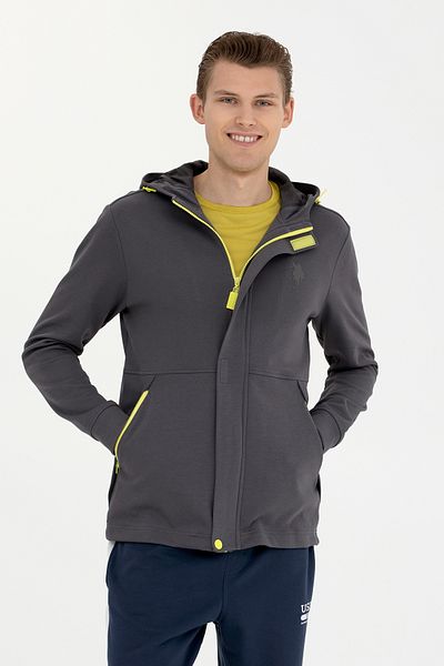 U.S. Polo Assn. Αντρική πλεκτή ζακέτα Anthracite - 50270727 -vr006