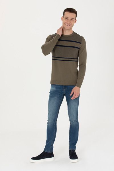 U.S. Polo Assn. Férfi khaki pulóver 50272109 -VR027