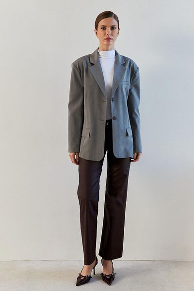 YOUR NAME Anthracite Padded Oversize Women's Blazer Jacket