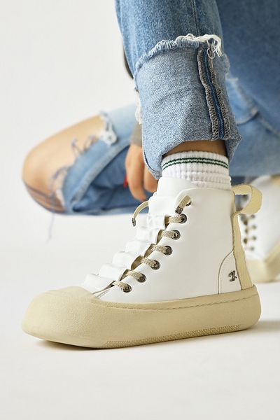 Limoya Celinn White Elastic Lace-Up Sports Women's Boots, Women's Bootie