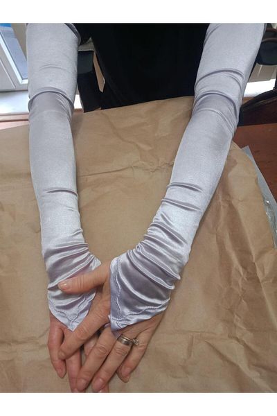 Eren Giyim Dance & Opera Gloves - Satin Lycra, 58 CM