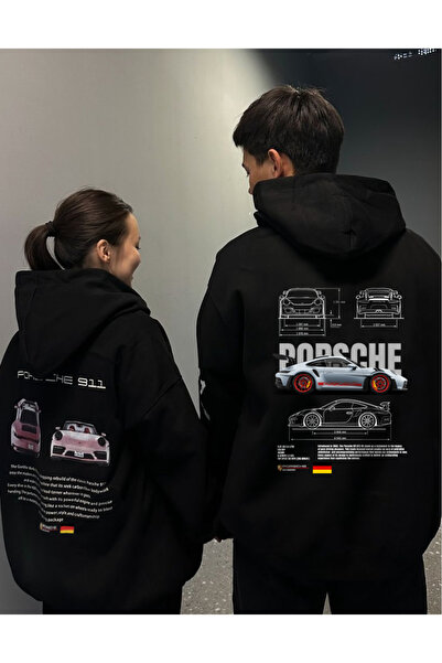 BRZ COLLECTION Hanocă supradimensionată unisex Porsche 911 - albă