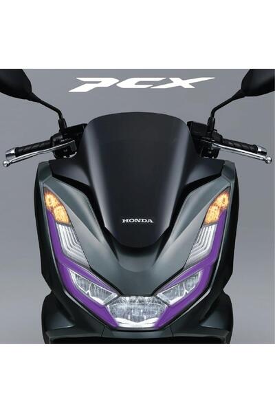 Motiker Honda PCX Ön Far Kaşı Tasarımı Şeffaf Sticker Mor Model 2