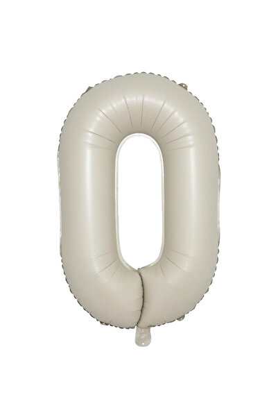 eğlencemarketi Rakam Folyo Balon Krem  Renk 0 (34 Inç 76 Cm)