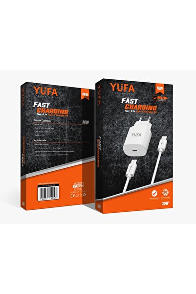 yufa teknoloji 30 W TPYE-C - TPYE-C TURBO HIZLI ŞARJ KABLO VE ADAPTÖR