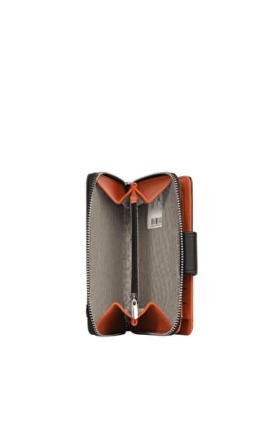 CENGİZ PAKEL Cengiz Pakel Medium Size Women's Wallet - 65256 Black/Brick