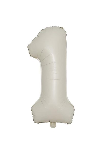 eğlencemarketi Cream Colored Number Foil Balloon - 34 Inch 76 Cm