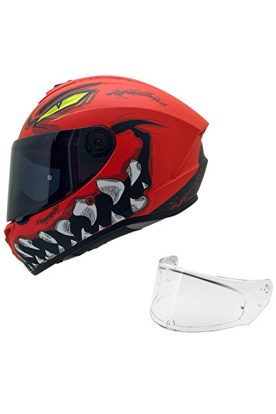 AXXIS DRAKEN S FORZ A5 MAT DESENLİ MOTOSİKLET KASKI ÇİFT VİZÖRLÜ