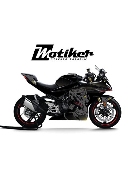 Motiker CFMOTO 450SR Dragon Gri / Sarı Motosiklet Kaplaması