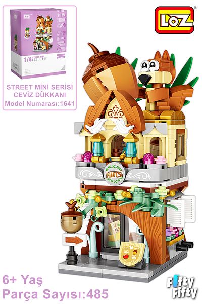 Vagonlife مجموعة ألعاب LOZ Street Mini Series Walnut Shop - LZ1641 (485 قطعة)