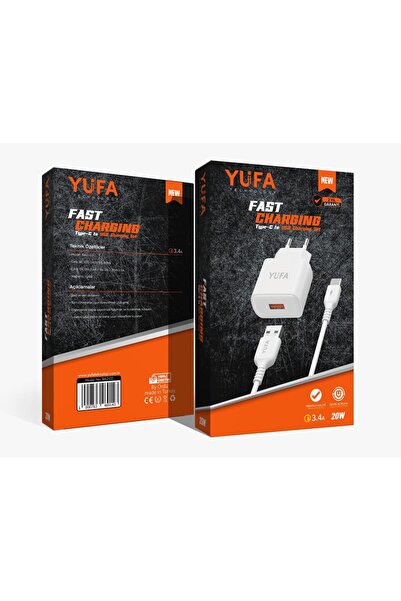 yufa teknoloji 3.4 TYPE-C USB HIZLI ŞARJ KABLO VE ADAPTÖR SETİ