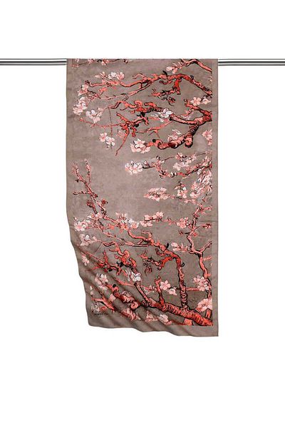 Bursa İpek Mink Almond Flower Silky Scarf