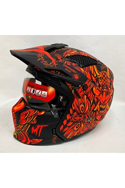MT Streetfighter Sv Hellish B5 Modüler Motosiklet Kaskı Mat Renk