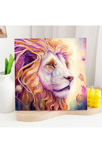 ElkaHobi 5D Elmas Taş İşleme Kiti 30x30 cm Aslan Desen