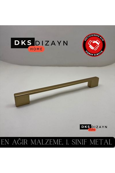 DKSDİZAYN Narcis 160-192mm Mâner MAT GOLD Metal de clasa I Mâner de lux modern pentru dulap de bucătărie cu patru găuri