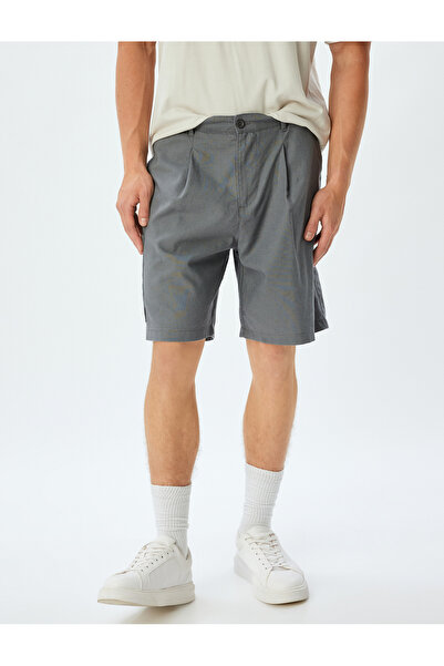 Koton Leinen-Mischung Shorts Sommer Bermuda Chino Tasche Detaillierte