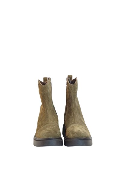 The Moirai Süet Kısa Kalın Taban Kürk Astar Hakiki Deri Kadın Bot