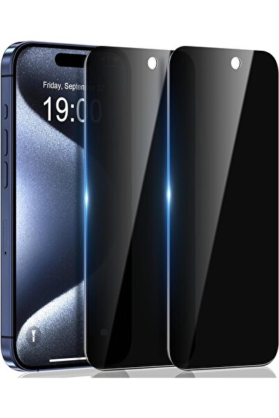Fibaks Apple iPhone 15 Pro Uyumlu Hayalet Ekran Koruyucu Tam Kapatan Gizli Ta...