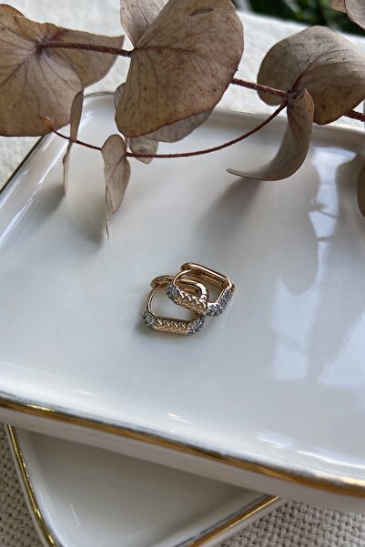 AURA ATELIER أقراط من الفولاذ بحلقة مربعة للأطفال بلونين