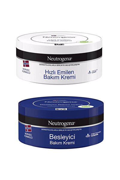 Neutrogena Hızlı Emilen Bakım Kremi 200 ml + Besleyici Bakım Kremi 200 ml