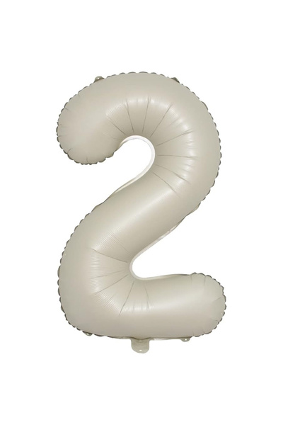eğlencemarketi Rakam Folyo Balon Krem Renk 2 (34 INÇ 76 CM)