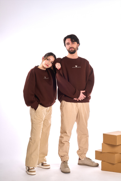 Moide Oversize Nakışlı Unisex Sweatshirt