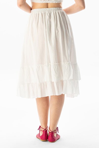 Eliş Şile Bezi Lavinya Бюстгальтер з еластичною стрічкою, довга літня спідниця, біла Byz