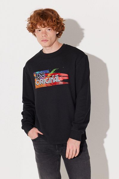 Lee Φούτερ Crew Neck Μαύρο