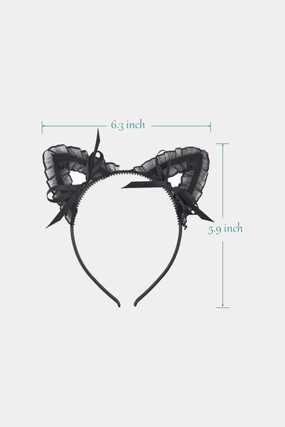 New Obsessions Mini Fiyonklu Siyah Kedi kulaklı Saç Bandı