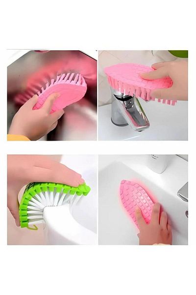 jetfast 2 Pieces Flexible Bendable Sink Bathroom Kitchen Toilet Tile Cleaning Brush