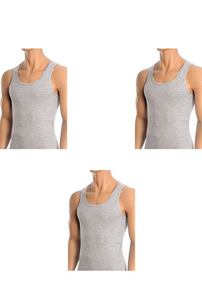 Belifanti Collection Men's Cotton 3 Pieces Gray Undershirt