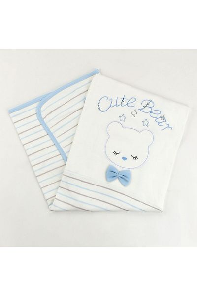 Sebi Bebe 80X90 cm Teddy Bear Baby Blanket with Bow - 9183