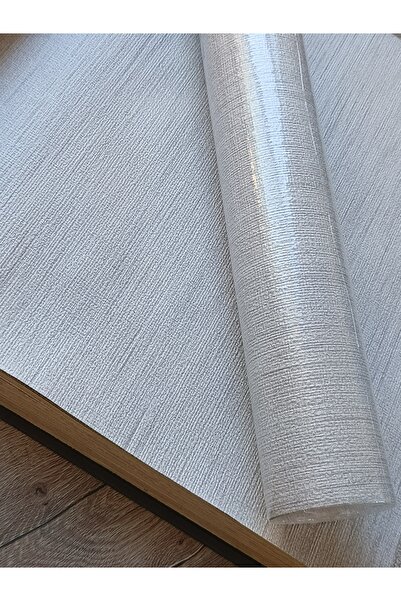 KMS HOME Gri Kabartmalı Hava Alabilen Silinebilir Sade Duvar Kağıdı 5 M²