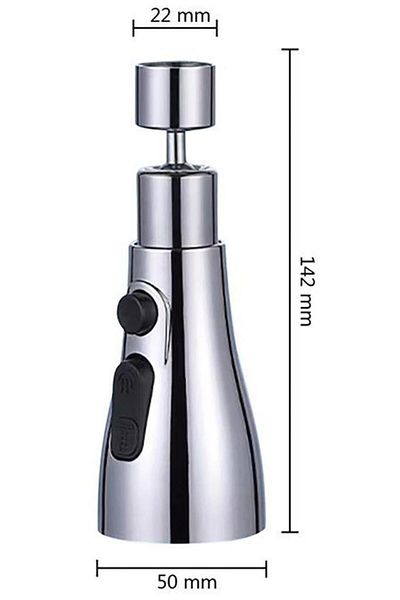 jetfast 3-Function Metalic Tap Head Functional Pressurized Tap Apparatus 1 Piece