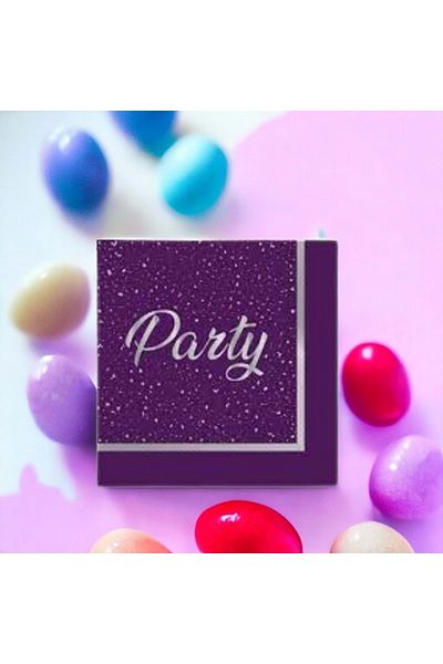 TURKUAZ PARTY Paper Napkin 33x33 Cm - 20 Pieces - Party Time Purple